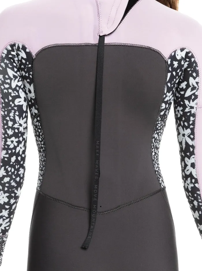 Roxy Surf Girl039s 816 43mmSwell Series Back Zip Wetsuit Jetorchid Bouquet 8211 Women