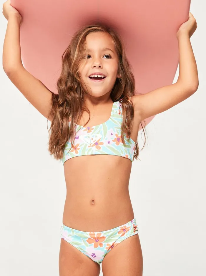 Roxy Swim Girl039s 27 Hawaiian Spirit Bralette Set Bikini Set Aruba Blue Hawaiian Spirit 8211 Women