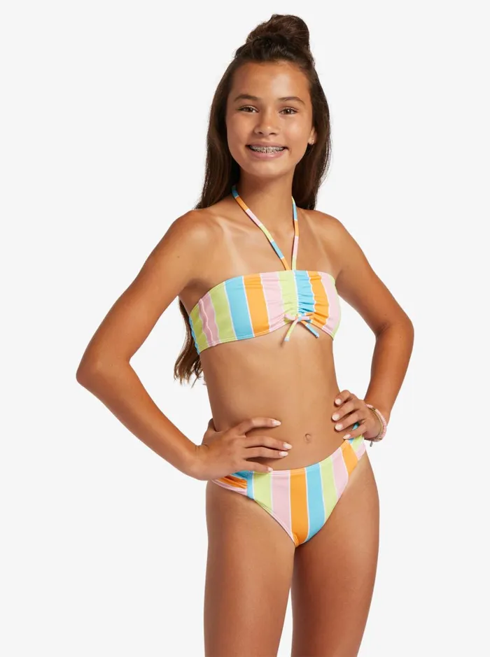 Roxy Swim Girl039s 416 Last In Paradise Two Piece Bandeau Bikini Set For Girls Bachelor Button Rainbow Rays 8211 Women Roxy Swim Girl039s 416 Last In Paradise Two Piece Bandeau Bikini Set For Girls Bachelor Button Rainbow Rays 8211 Women