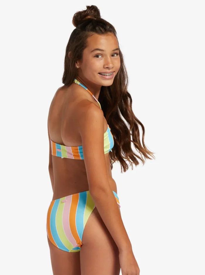 Roxy Swim Girl039s 416 Last In Paradise Two Piece Bandeau Bikini Set For Girls Bachelor Button Rainbow Rays 8211 Women