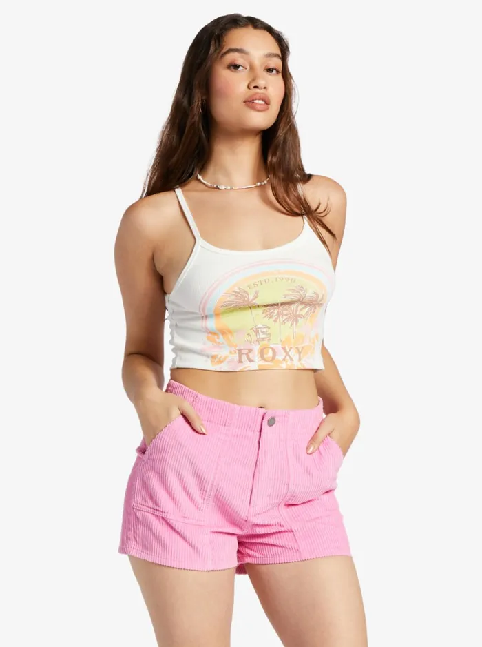 Roxy Tees and Tanks Haleiwa Moment Cropped Tank Top Snow White 8211 Women