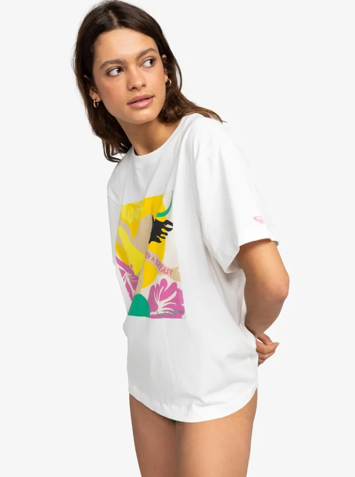 Roxy Tops Keep A Breast Day TShirt Snow White 8211 Women