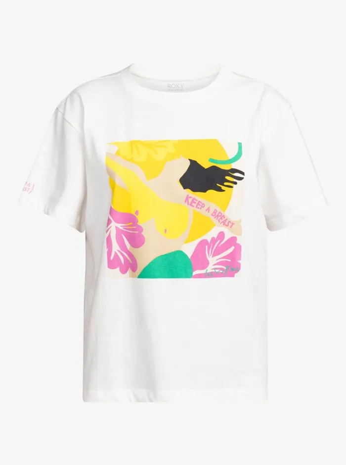 Roxy Tops Keep A Breast Day TShirt Snow White 8211 Women