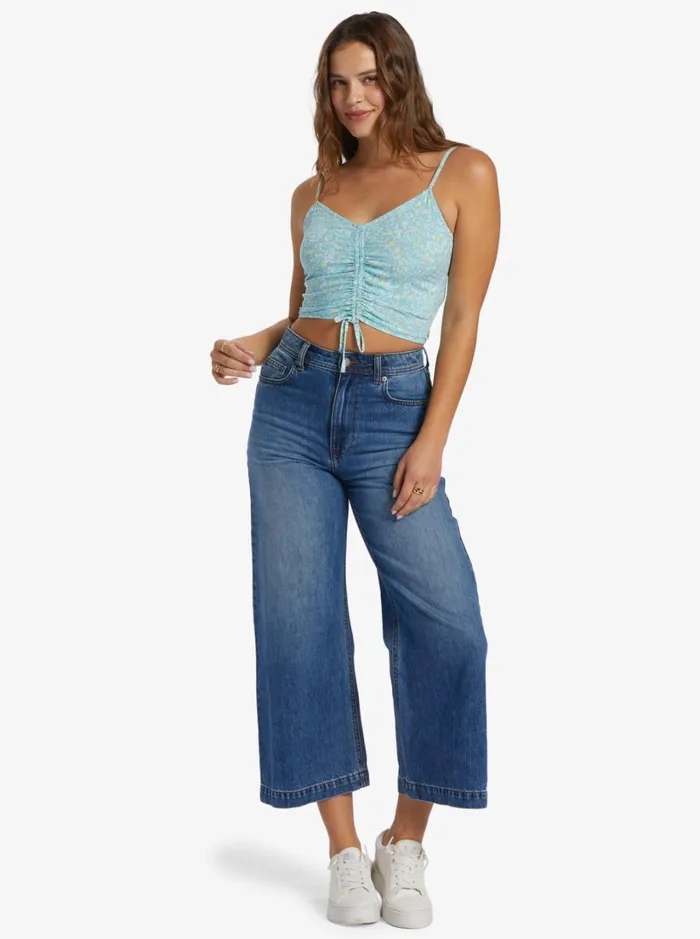 Roxy Tops Vibrant Light Strappy Crop Top Tourmaline Pretty Paisley 8211 Women