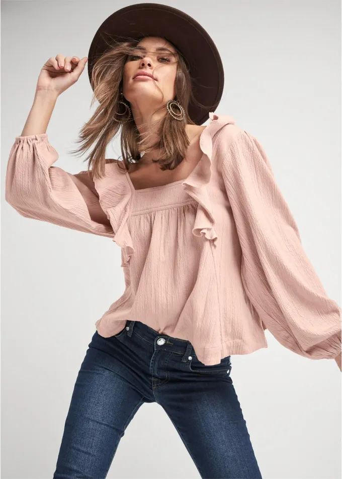 RUFFLE BLOUSE Light Pink Women VENUS Casual Tops