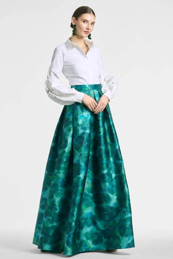 Sachin and Babi Ava Skirt 8211 Emerald Watercolor Floral Emerald Watercolor Floral Women Skirts
