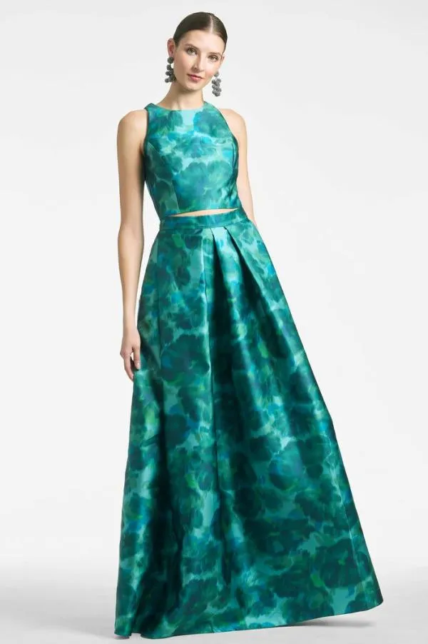 Sachin and Babi Ava Skirt 8211 Emerald Watercolor Floral Emerald Watercolor Floral Women Skirts