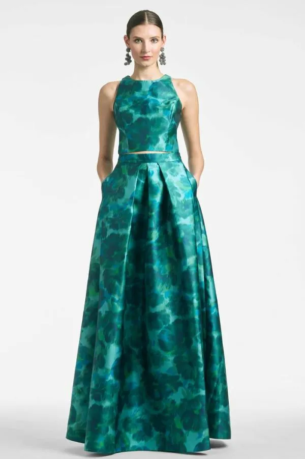 Sachin and Babi Ava Skirt 8211 Emerald Watercolor Floral Emerald Watercolor Floral Women Skirts