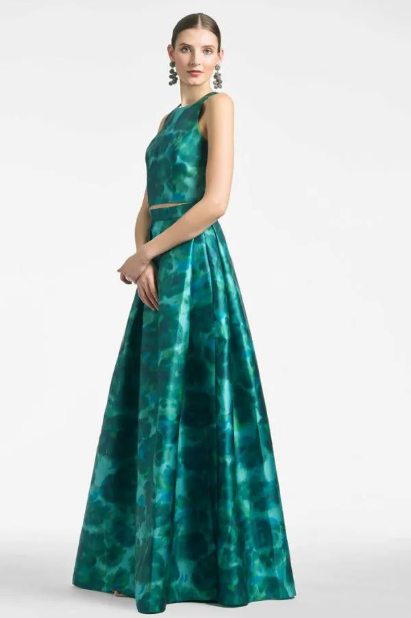 Sachin and Babi Ava Skirt 8211 Emerald Watercolor Floral Emerald Watercolor Floral Women Skirts
