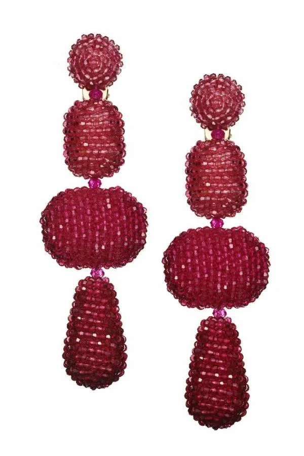 Sachin and Babi Josephine Earrings 8211 Faceted Beads Raspberry Ombre Women Earrings