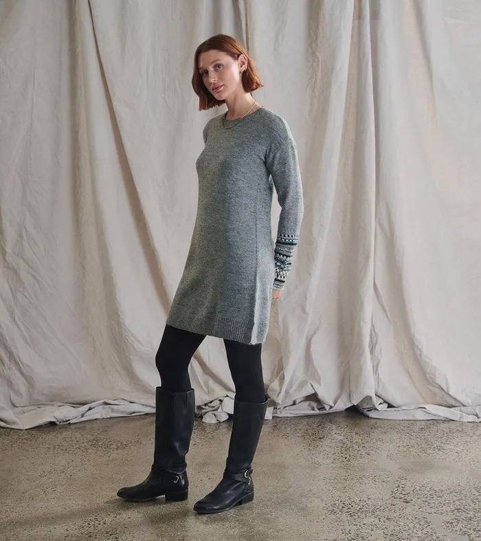 Sadie Sweater Dress 8211 Charcoal Heather Hatley