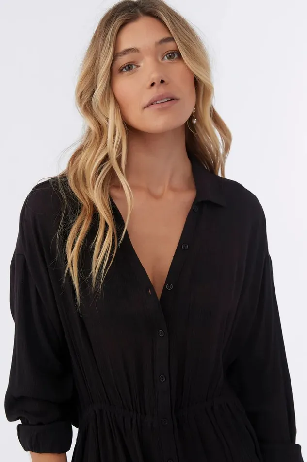 SALTWATER SOLIDS CAMI SWIM COVERUP Black Women O039NEILL Swim
