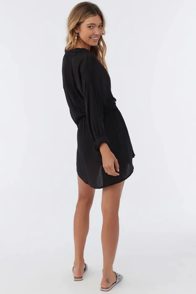 SALTWATER SOLIDS CAMI SWIM COVERUP Black Women O039NEILL Swim