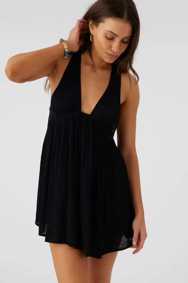 SALTWATER SOLIDS SARAH TUNIC SWIM COVERUP Black Women O039NEILL Swim