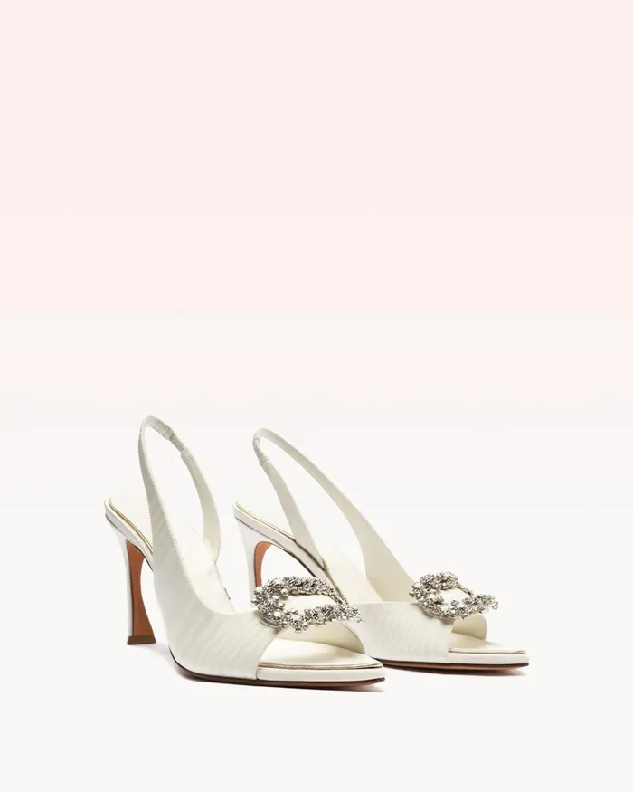 Sandals Women Alexandre Birman Designer Wedding Shoes 8211 Isla Crystal Bridal 85 Off White 8211 Alexandre Birman Bridal Off White