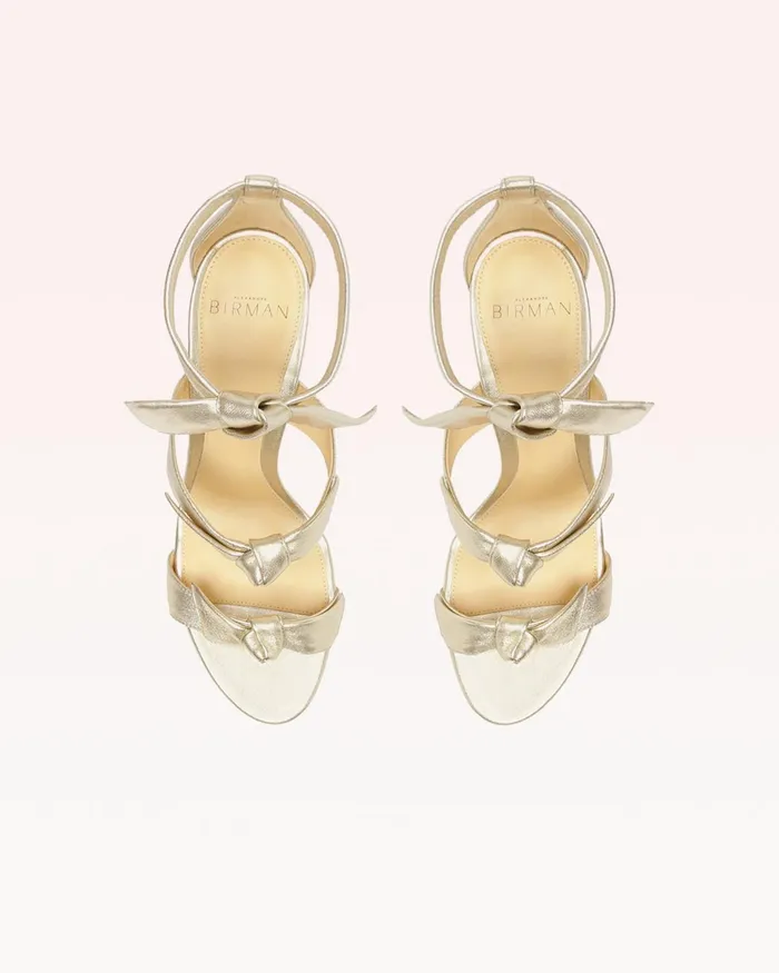 Sandals Women Alexandre Birman Lolita Block 90 Metallic Golden 8211 Gold Heels Gold