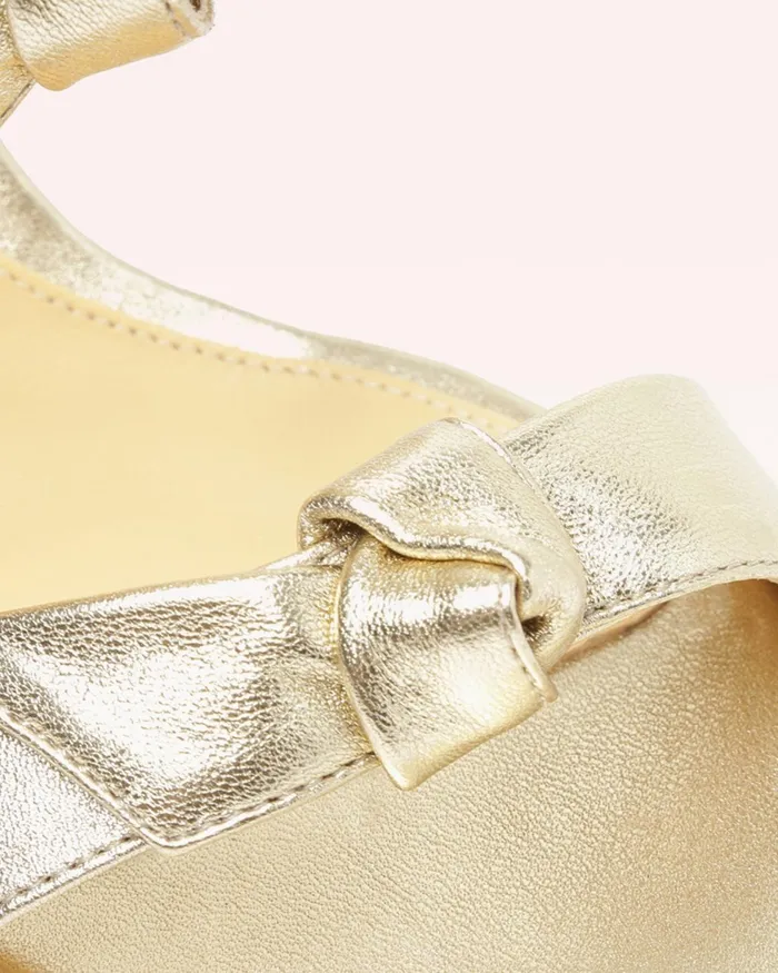 Sandals Women Alexandre Birman Lolita Block 90 Metallic Golden 8211 Gold Heels Gold