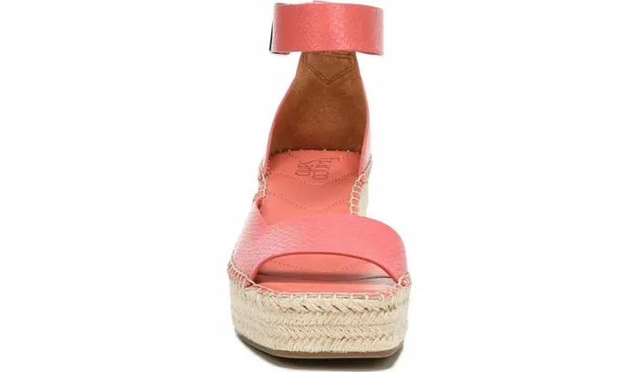 Sandals Women Franco Sarto Franco Camera Espadrille Wedge Sandal Coral Snake Print Faux Leather