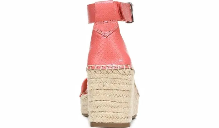 Sandals Women Franco Sarto Franco Camera Espadrille Wedge Sandal Coral Snake Print Faux Leather
