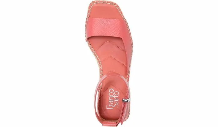 Sandals Women Franco Sarto Franco Camera Espadrille Wedge Sandal Coral Snake Print Faux Leather