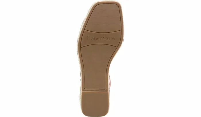 Sandals Women Franco Sarto Franco Camera Espadrille Wedge Sandal Coral Snake Print Faux Leather