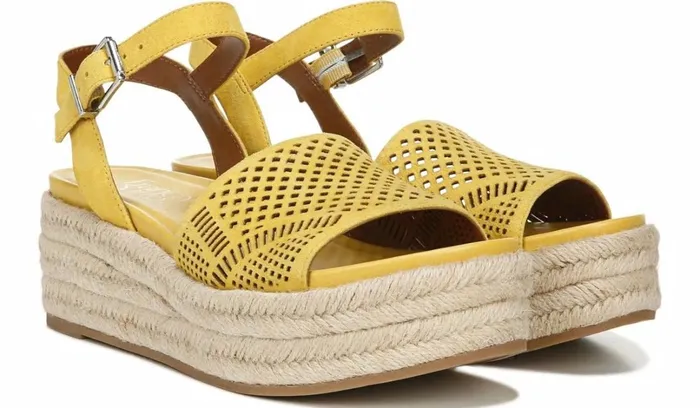 Sandals Women Franco Sarto Franco Tennia Espadrille Platform Sandal Yellow Suede