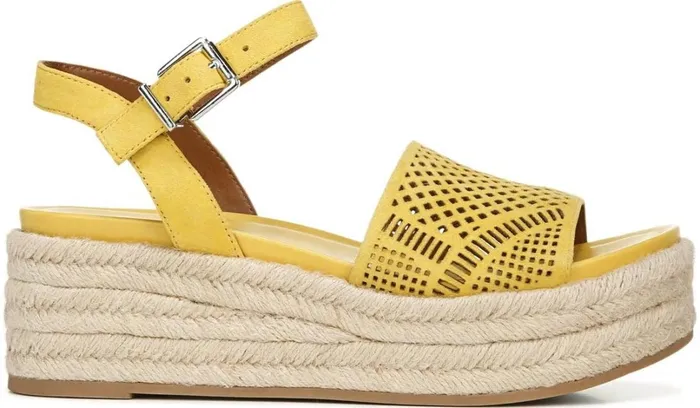 Sandals Women Franco Sarto Franco Tennia Espadrille Platform Sandal Yellow Suede