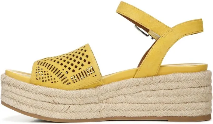 Sandals Women Franco Sarto Franco Tennia Espadrille Platform Sandal Yellow Suede