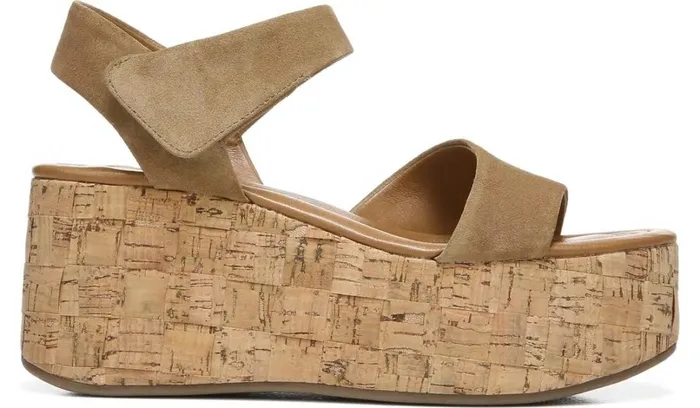 Sandals Women Franco Sarto Sarto Demi 2 Platform Wedge Sandal Toasted Barley Suede