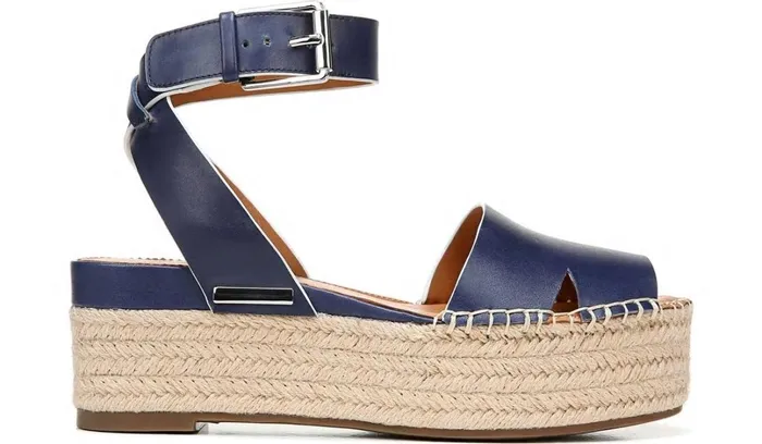 Sandals Women Franco Sarto Sarto Lexie Espadrille Platform Sandal Navy Leather