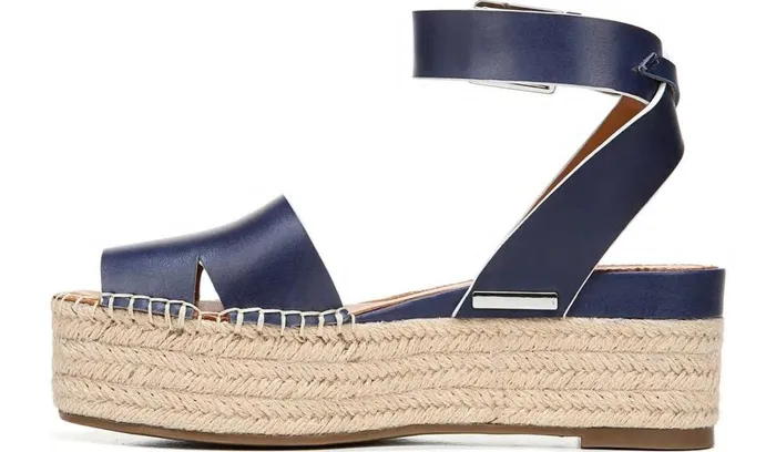Sandals Women Franco Sarto Sarto Lexie Espadrille Platform Sandal Navy Leather
