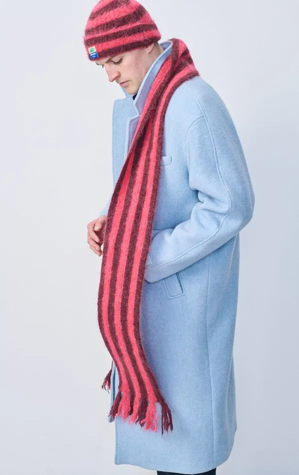 Scarf Bymi Burgundy And Hortensia Striped WomenMen American Vintage Scarves And Shawls Scarf Bymi Burgundy And Hortensia Striped WomenMen American Vintage Scarves And Shawls