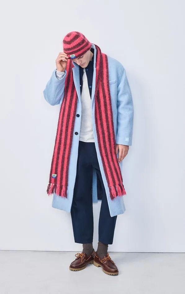 Scarf Bymi Burgundy And Hortensia Striped WomenMen American Vintage Scarves And Shawls Scarf Bymi Burgundy And Hortensia Striped WomenMen American Vintage Scarves And Shawls