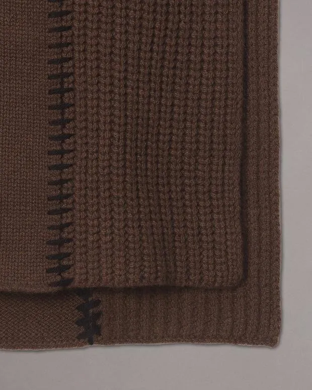 Scarves Men Rag and Bone Clarkson Wool Scarf Slate Brown