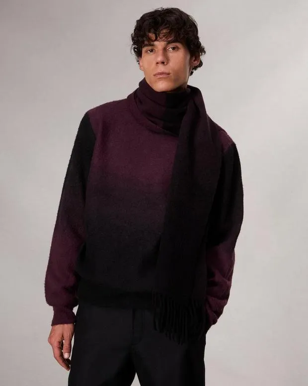 Scarves Men Rag and Bone Downing WoolBlend Scarf Burgundy Multi