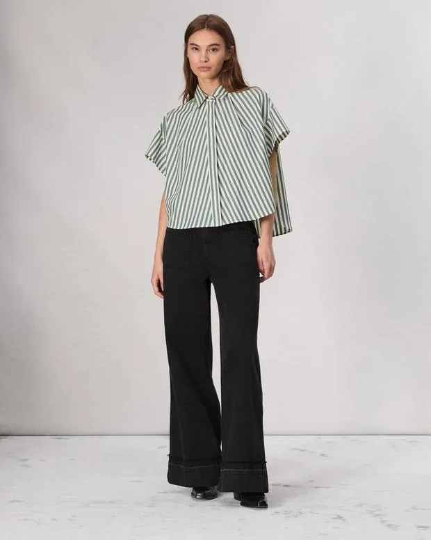 Shirts and Tops Women Rag and Bone Martha Cotton Shirt Green Stripe