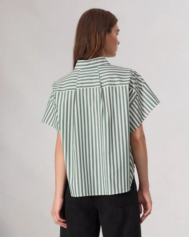 Shirts and Tops Women Rag and Bone Martha Cotton Shirt Green Stripe