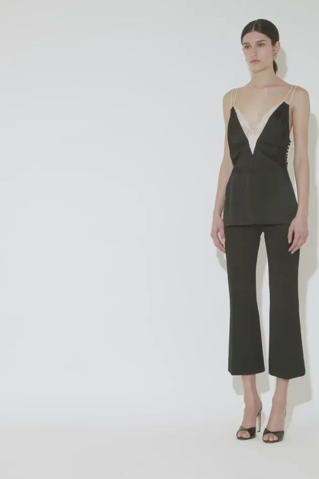 Shirts and Tops Women Victoria Beckham Lace Detail Cami Top In Black