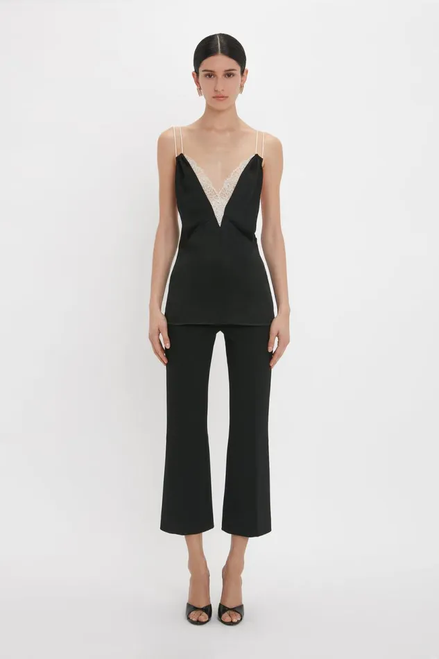 Shirts and Tops Women Victoria Beckham Lace Detail Cami Top In Black