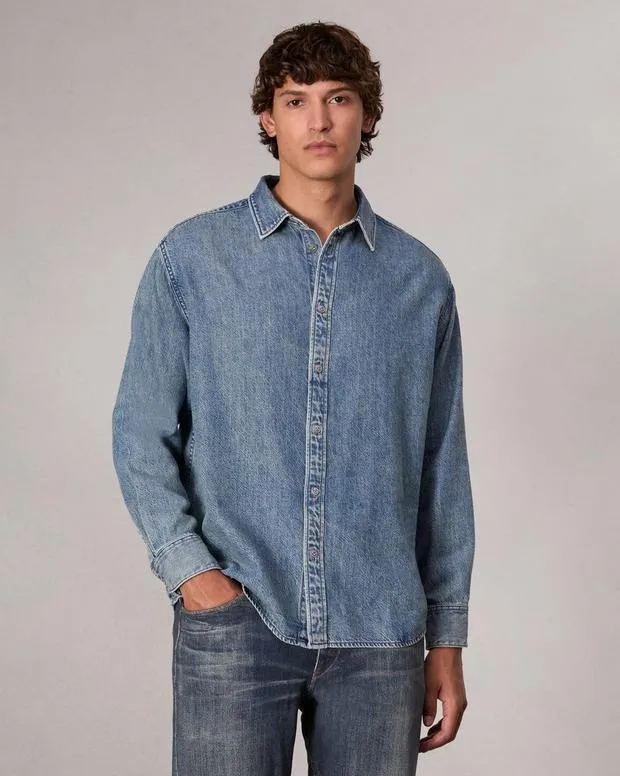 Shirts Men Rag and Bone Matthew Denim Shirt Corbin