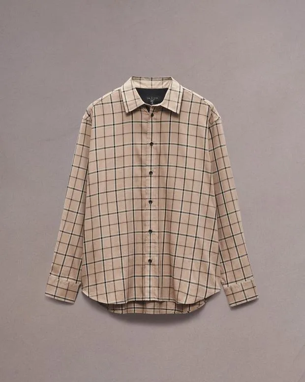 Shirts Men Rag and Bone Matthew Flannel Shirt Taupe Plaid