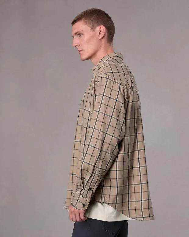Shirts Men Rag and Bone Matthew Flannel Shirt Taupe Plaid