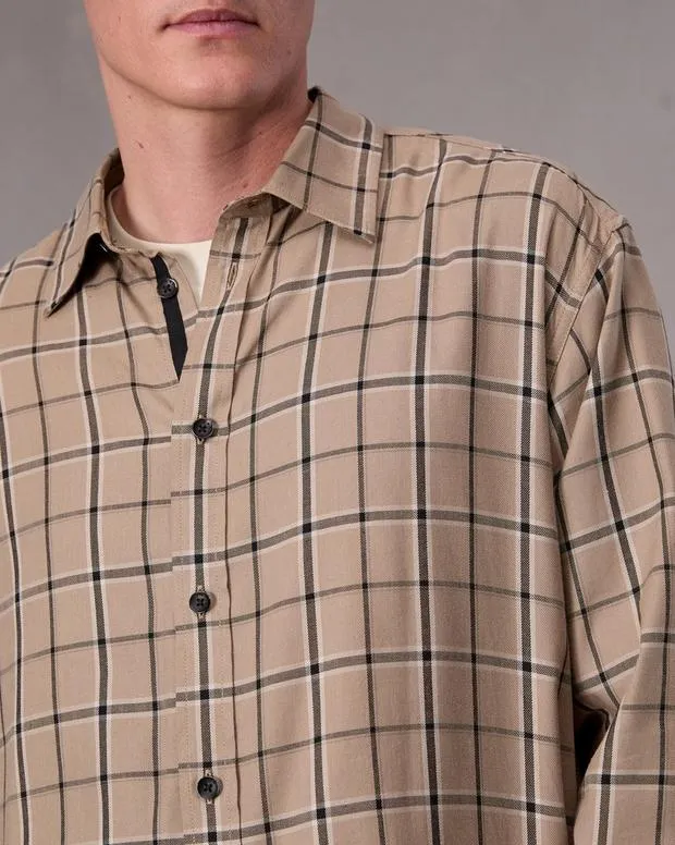 Shirts Men Rag and Bone Matthew Flannel Shirt Taupe Plaid