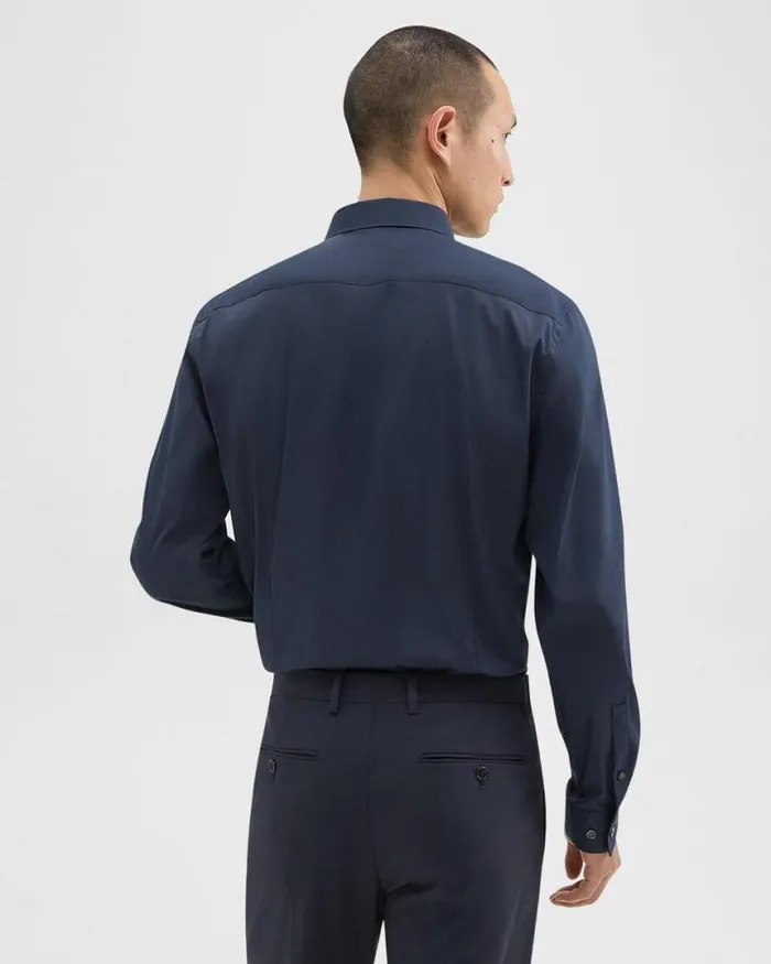 Shirts Men Theory Sylvain Shirt In Good Cotton Eclipse