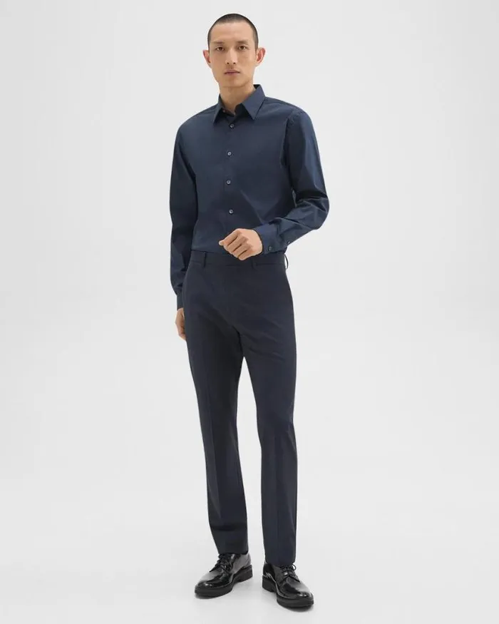 Shirts Men Theory Sylvain Shirt In Good Cotton Eclipse
