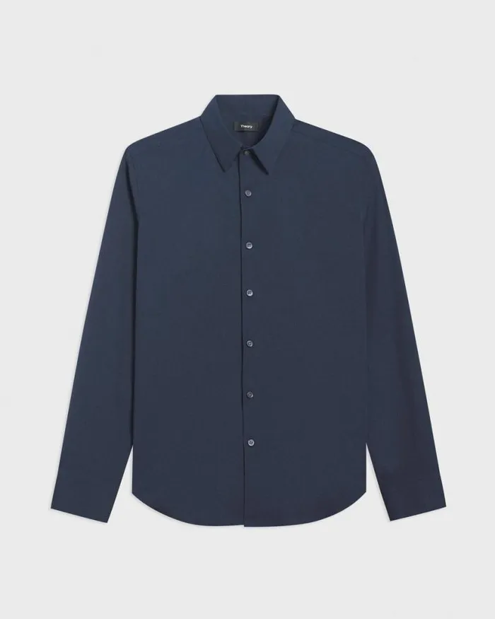 Shirts Men Theory Sylvain Shirt In Good Cotton Eclipse