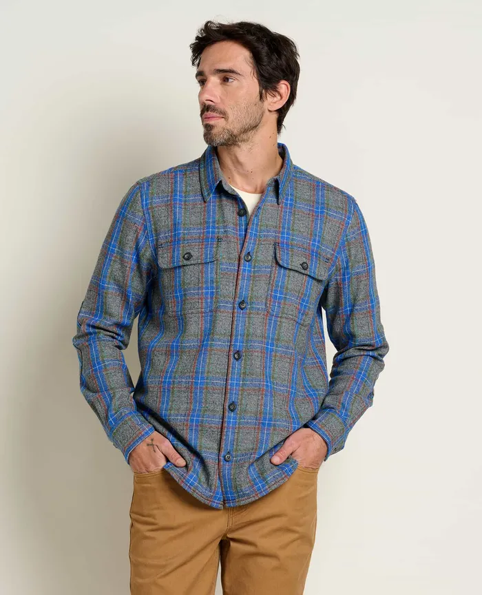 Shirts Ranchero Long Sleeve Shirt Cyan Windowpane ToadandCo Men8217s