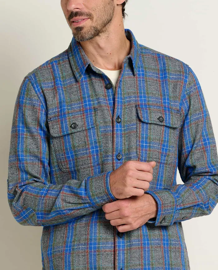 Shirts Ranchero Long Sleeve Shirt Cyan Windowpane ToadandCo Men8217s