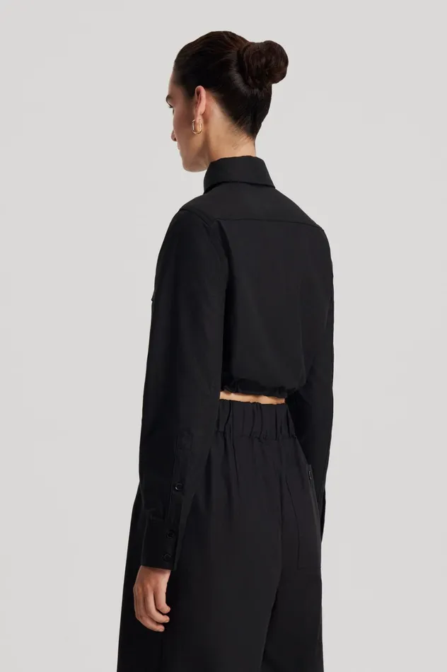 Shirts Women Scanlan Theodore CROP CARGO SHIRT Black Shirts Women Scanlan Theodore CROP CARGO SHIRT Black