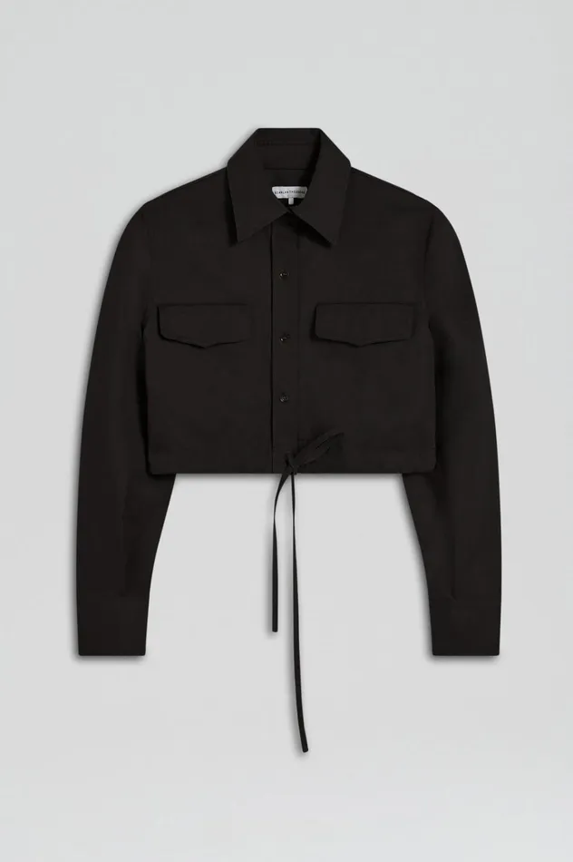 Shirts Women Scanlan Theodore CROP CARGO SHIRT Black Shirts Women Scanlan Theodore CROP CARGO SHIRT Black